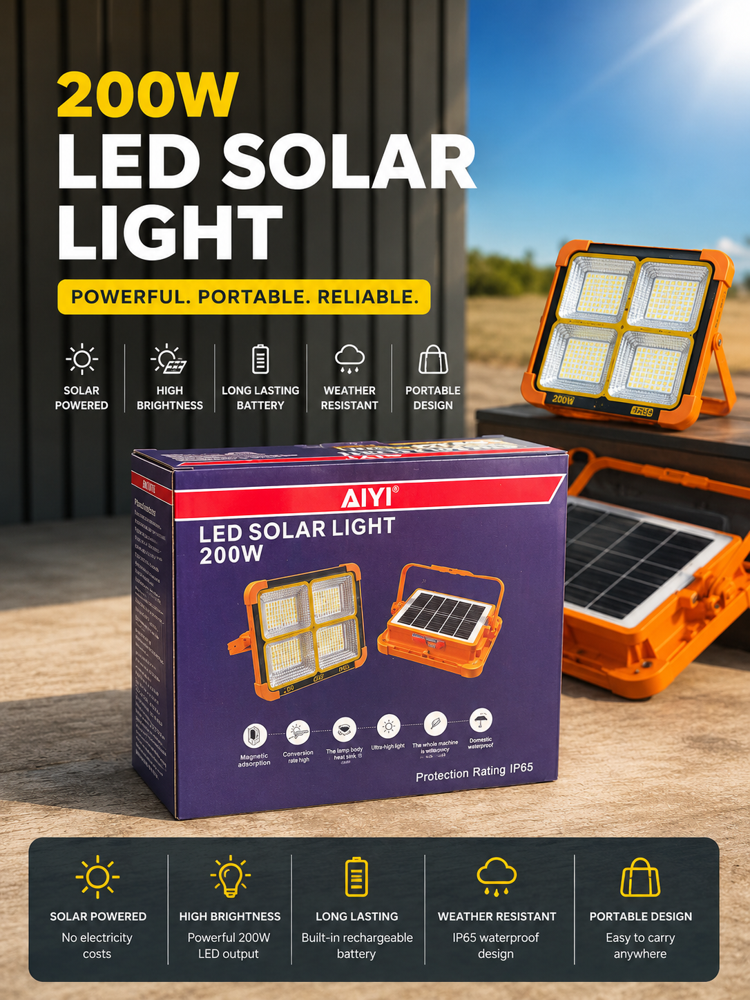 200W LED SOLAR LIGHT